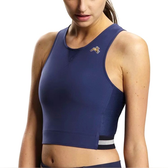 Tracksmith Tops - Tracksmith Bell Lap Top Crop Long Line Running Bra Race Singlet Navy Blue Small